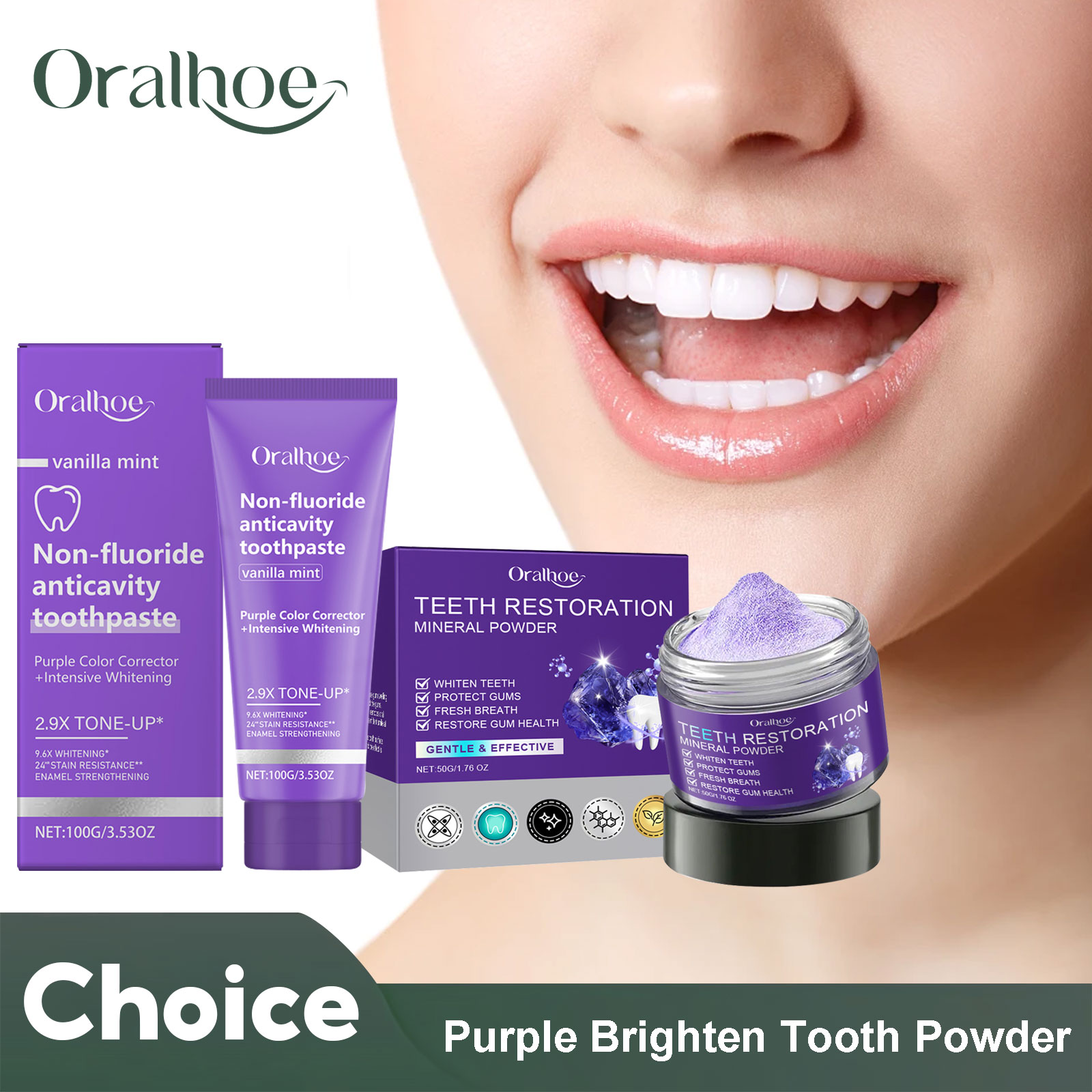 Teeth Whitening App - Teeth Restoration Mineral Powder Teeth Whitening