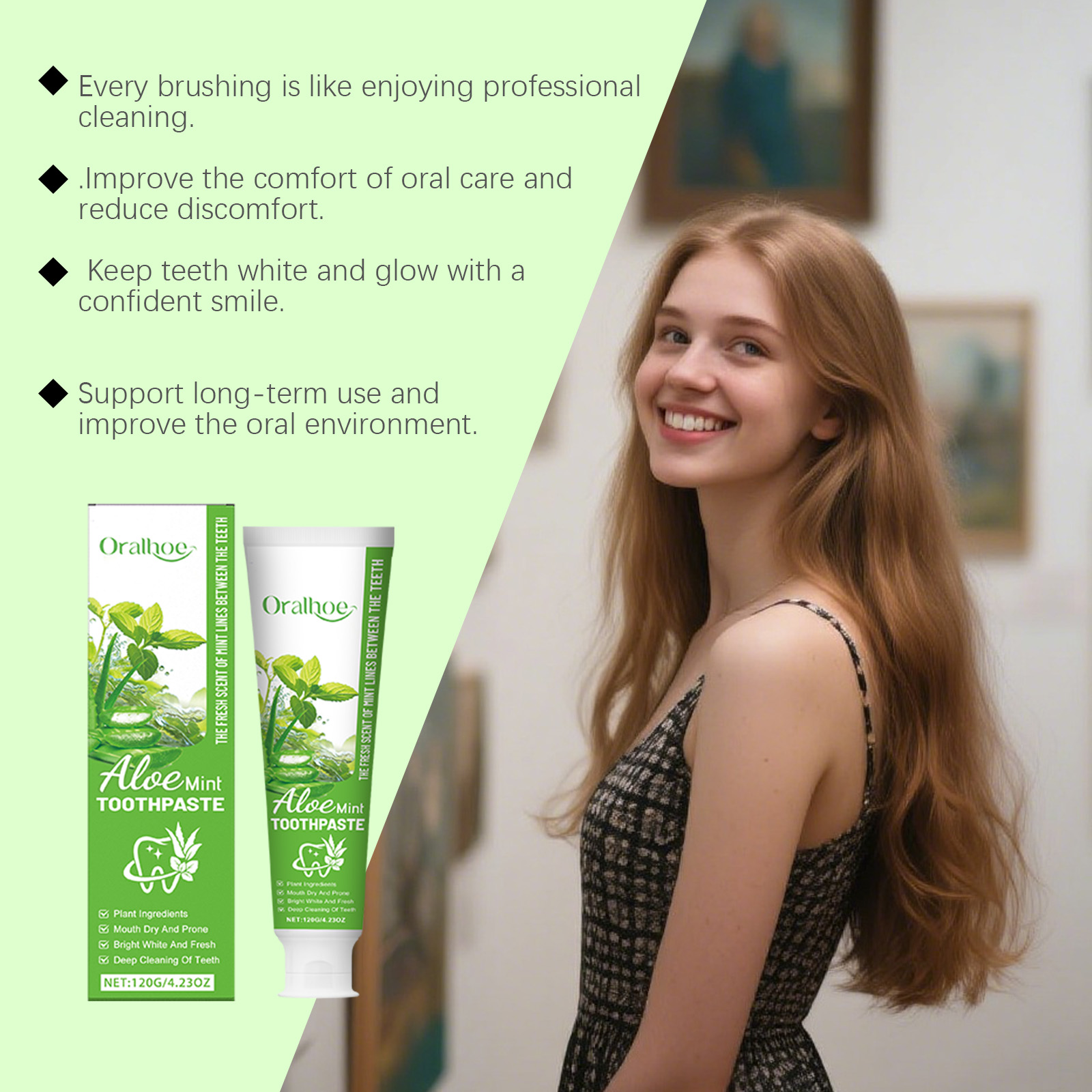 Aloe Vera Whitening Toothpaste - Teeth Whitening Yellow Teeth ulasan dan harga