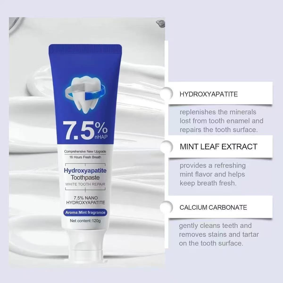 7.5%Nano Hydroxyapatite Toothp - Teeth Whitening Yellow Teeth ulasan dan harga