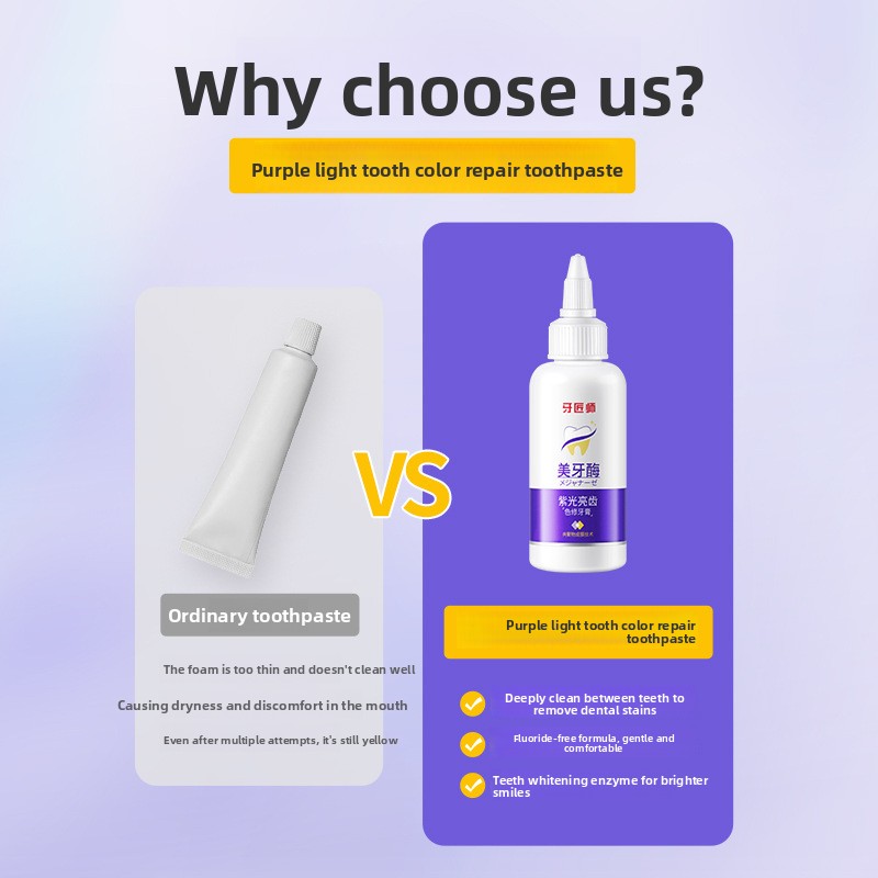 Purple Light Brightening Tooth - Teeth Whitening Enzymes ulasan dan harga