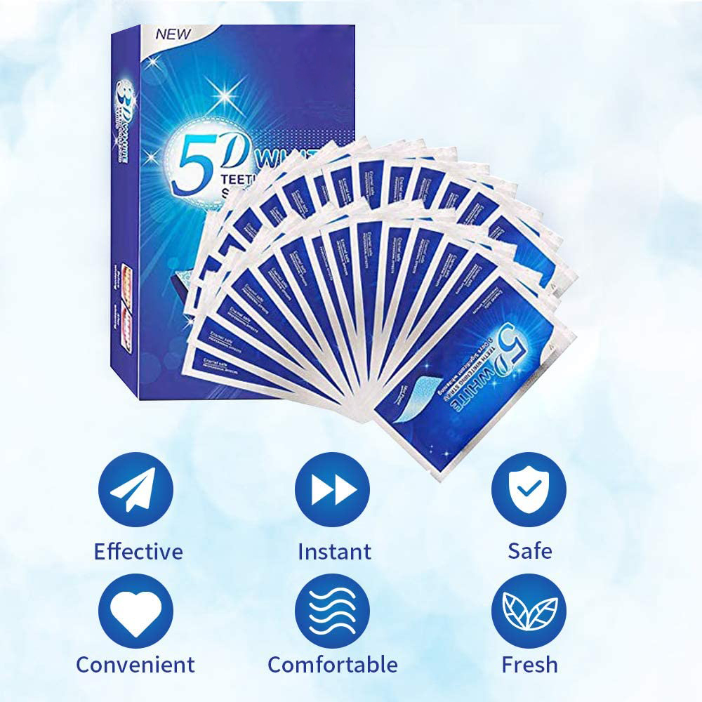 5D White Teeth Whitening Strip - Teeth Whitening Gels Used By Dentists ulasan dan harga