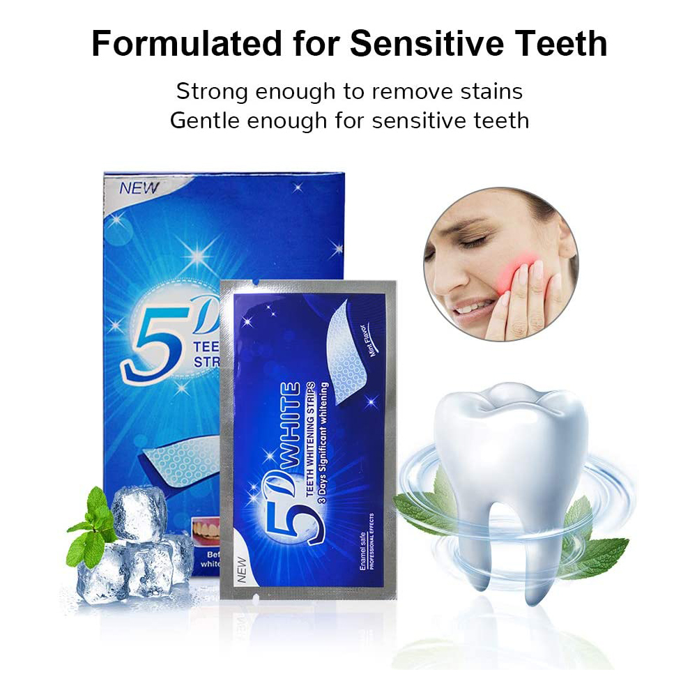 5D White Teeth Whitening Strip - Teeth Whitening Gels Used By Dentists ulasan dan harga