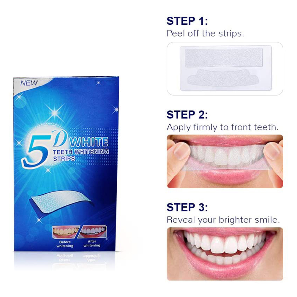 5D White Teeth Whitening Strip - Teeth Whitening Gels Used By Dentists ulasan dan harga