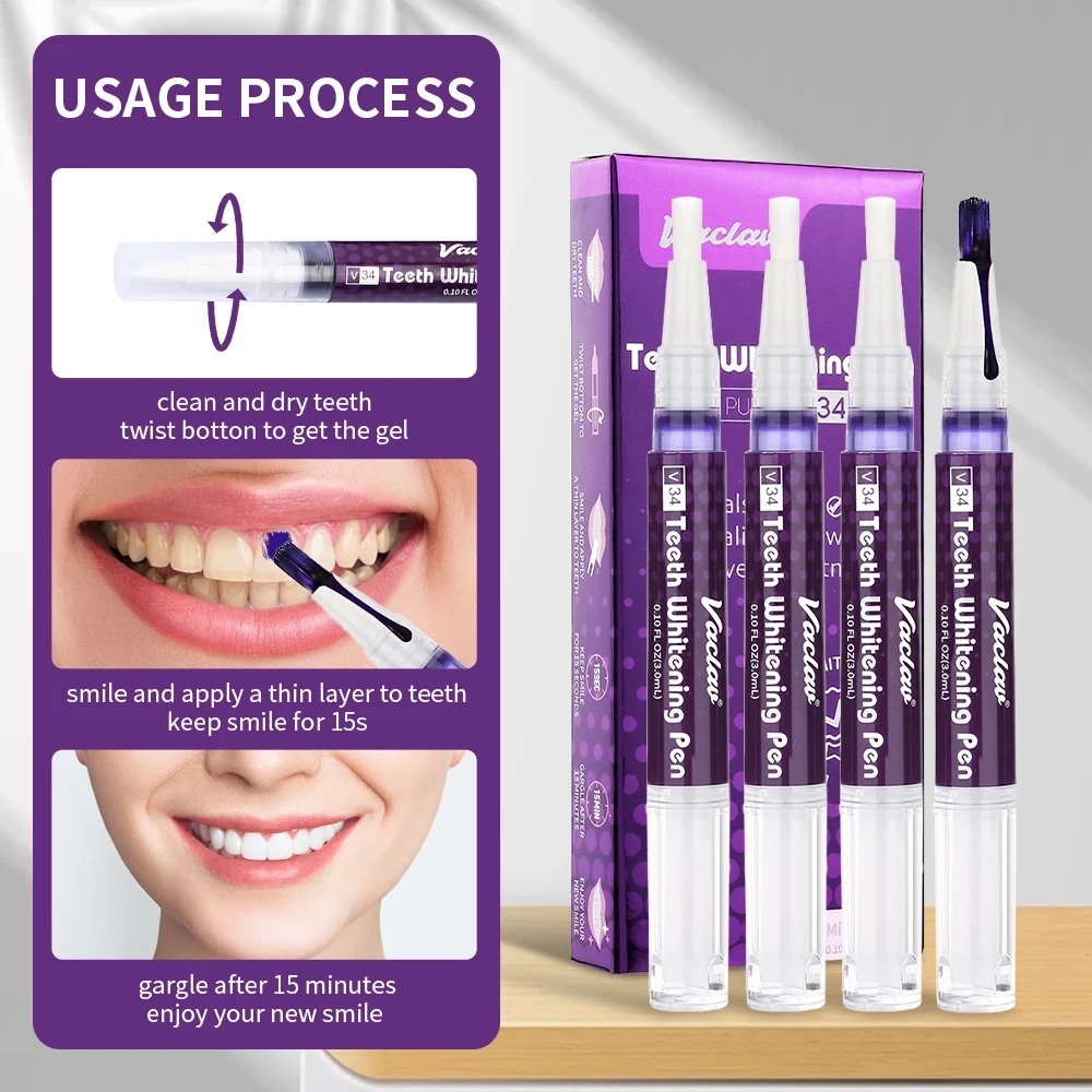 Vaclav V34 Purple teeth whiten - Teeth Whitening Gels Used By Dentists ulasan dan harga